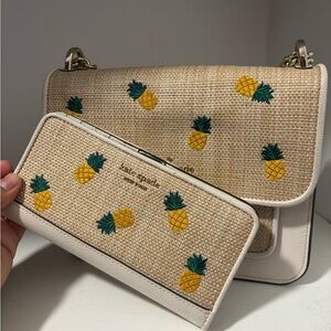 Kate Spade Tan Pineapple Crossbody Bag and Wallet